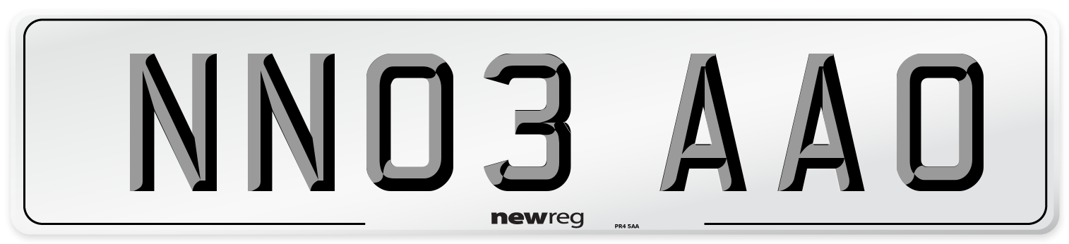 NN03 AAO Number Plate from New Reg